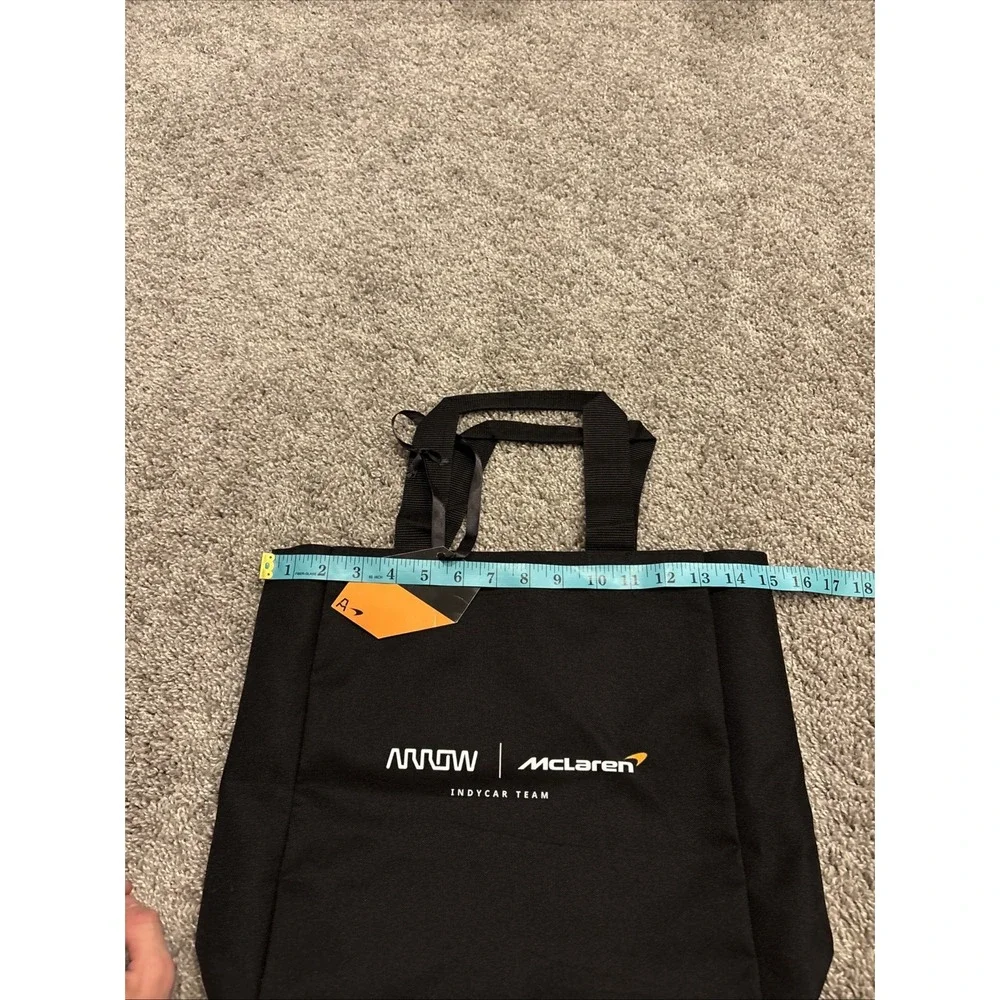 NEW OFFICIAL MCLAREN Indy Car TEAM ISSUE Black Tote Bag With Tags Rare